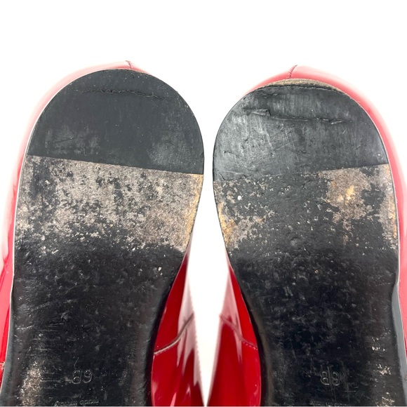 AUTHENTIC! Gucci Red Patent Leather Horsebit Ankle Strap Flats Size 6 - Picture 13 of 15